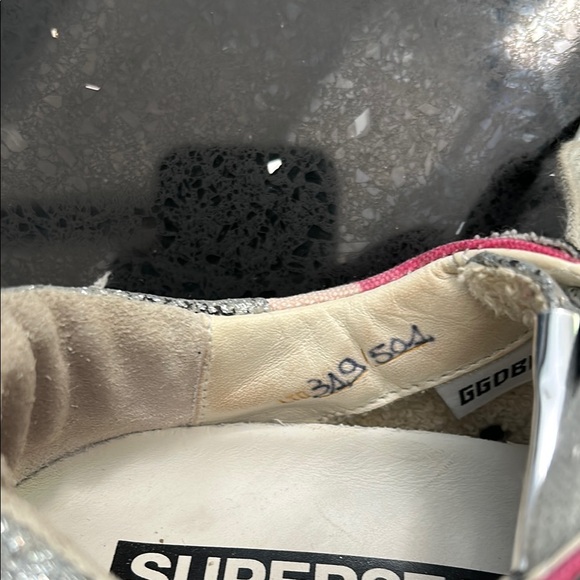 Golden Goose Pink and Silver Sneakers - Picture 10 of 13